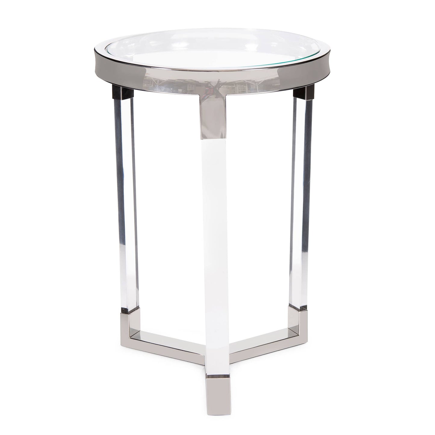 Round Stainless Steel & Acrylic Side Table