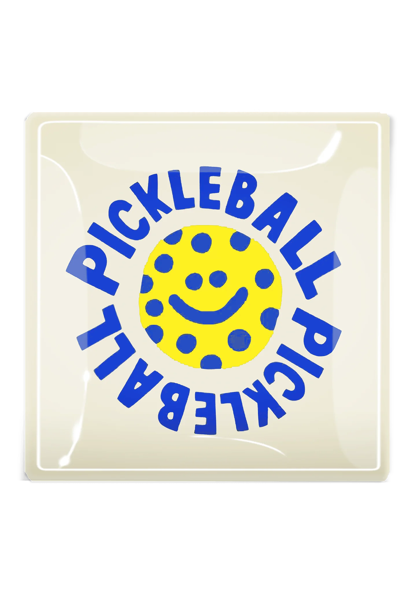 Pickleball Royal Blue Decoupage Glass Tray