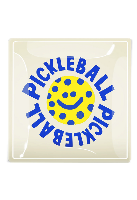 Pickleball Pickleball Decoupage Glass Tray