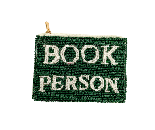 Ladies Book Person Themed Beaded Coin Purse