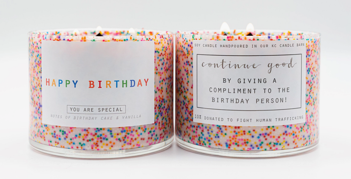 3 Wick Happy Birthday Candle - 15 oz Soy Candle