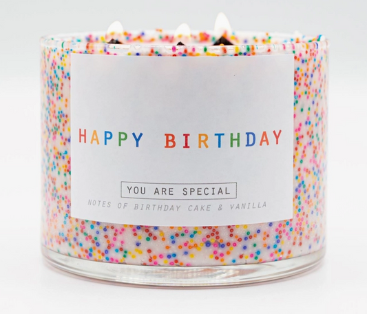 3 Wick Happy Birthday Candle - 15 oz Soy Candle