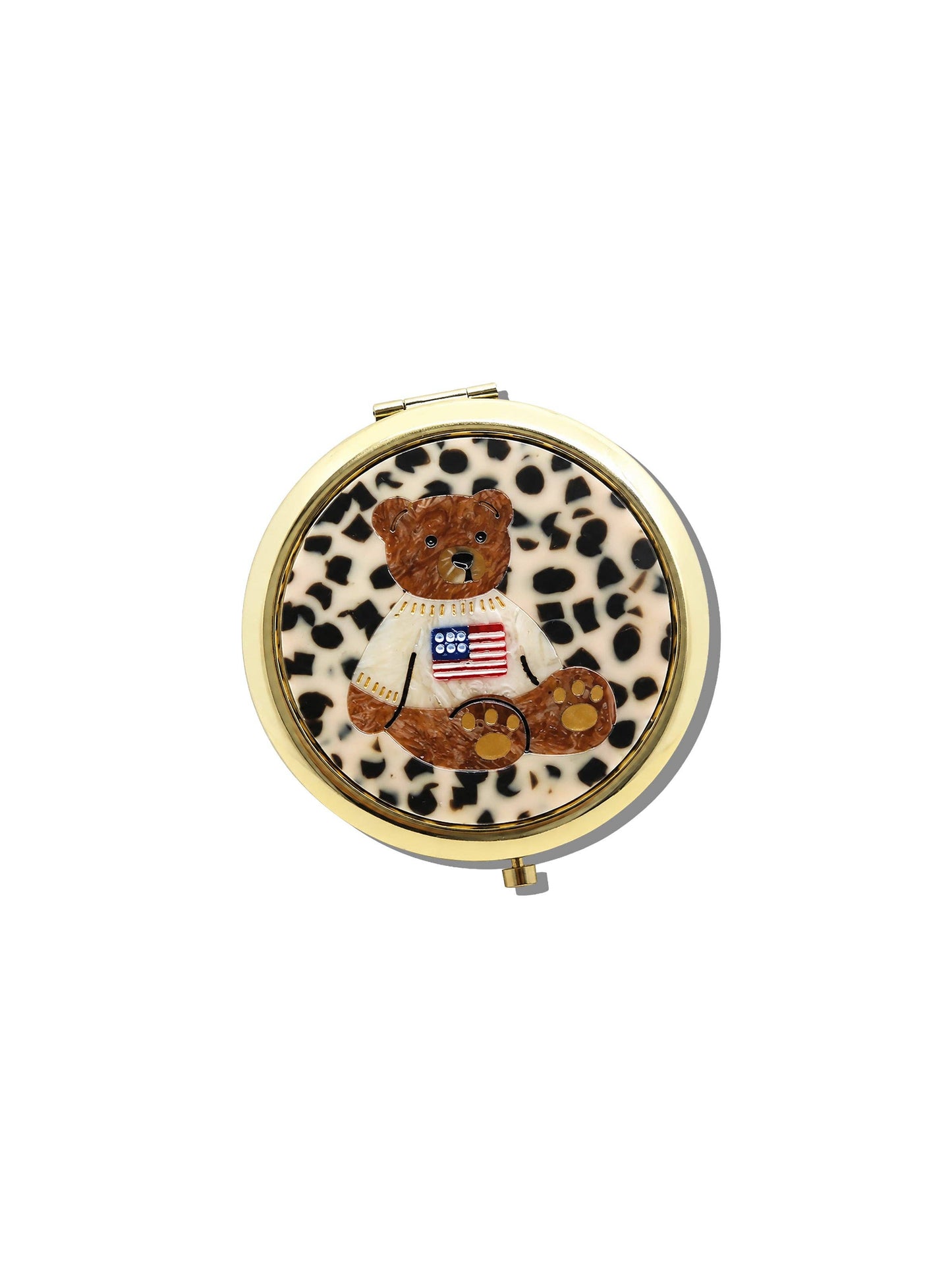 Hand-painted Americana Teddy Pill Case
