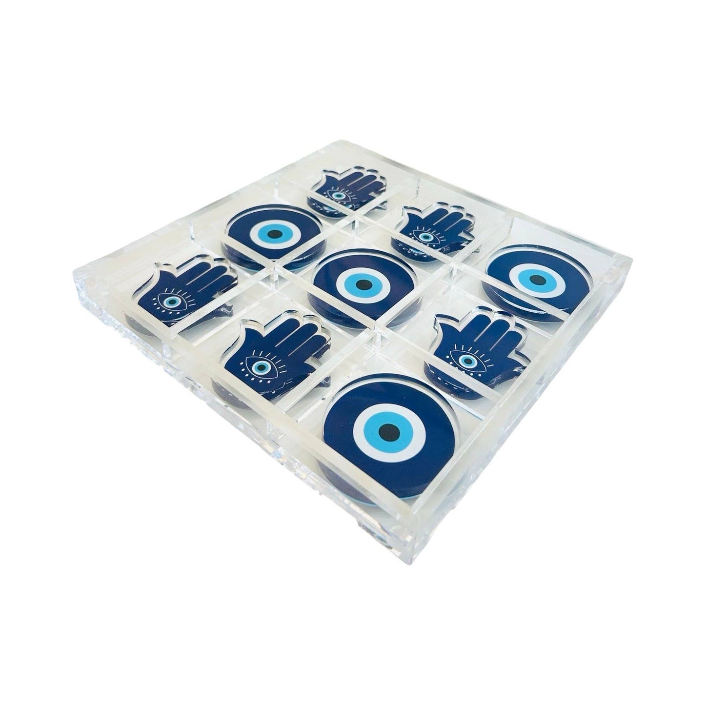 Hamsa Tic Tac Toe in Lucite