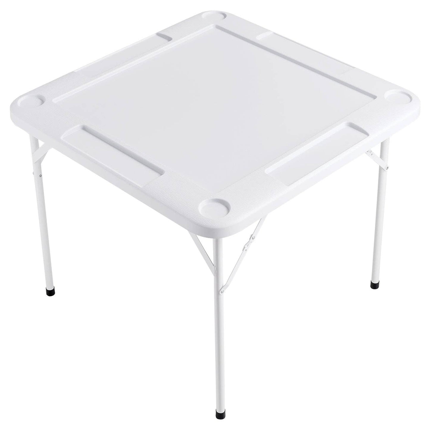 4 Player Folding Game Table with Cup Holders and Chip Tray