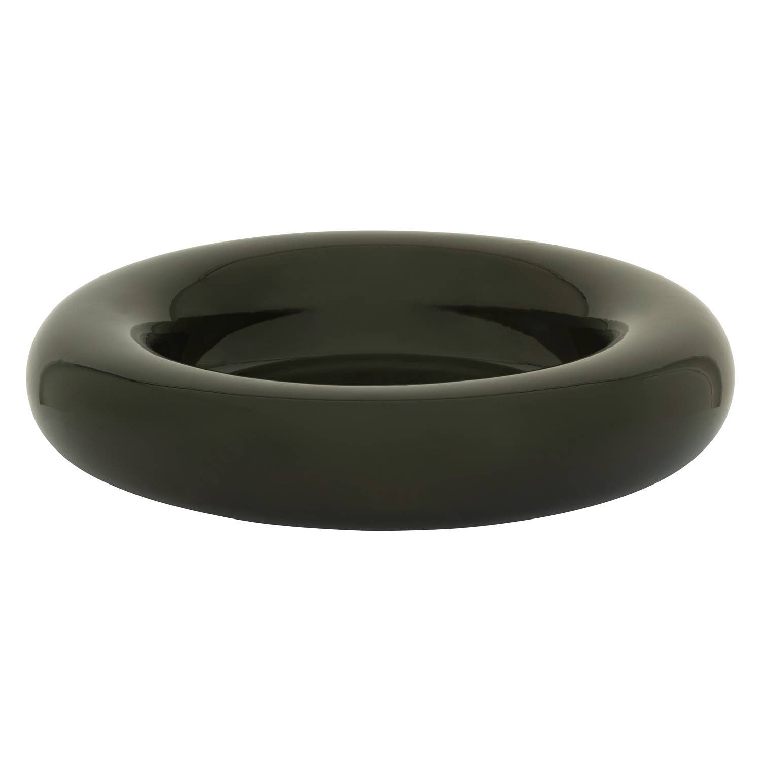 Round Black Serving Bowl