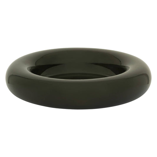 Round Black Serving Bowl