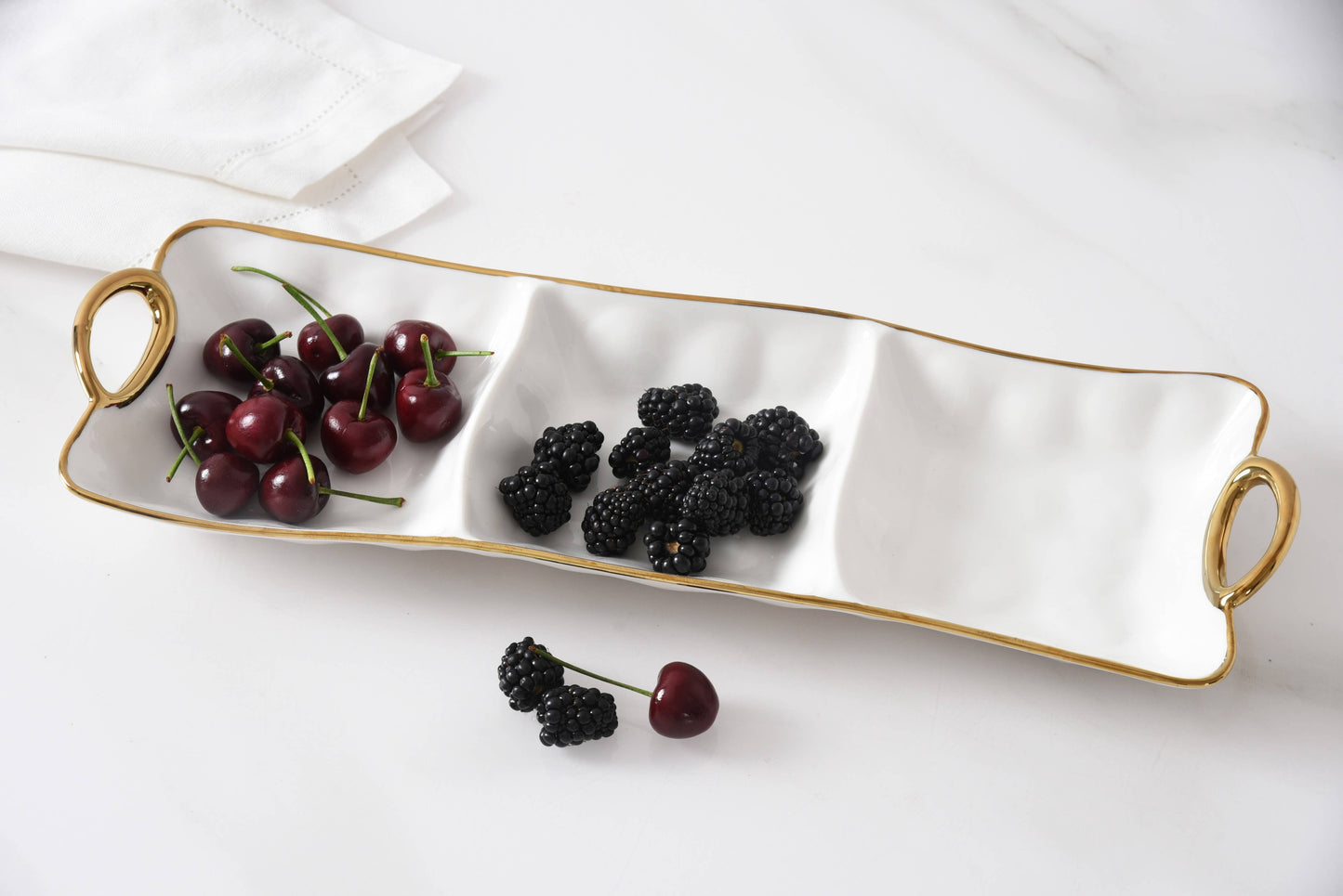 3 Section Porcelain Server