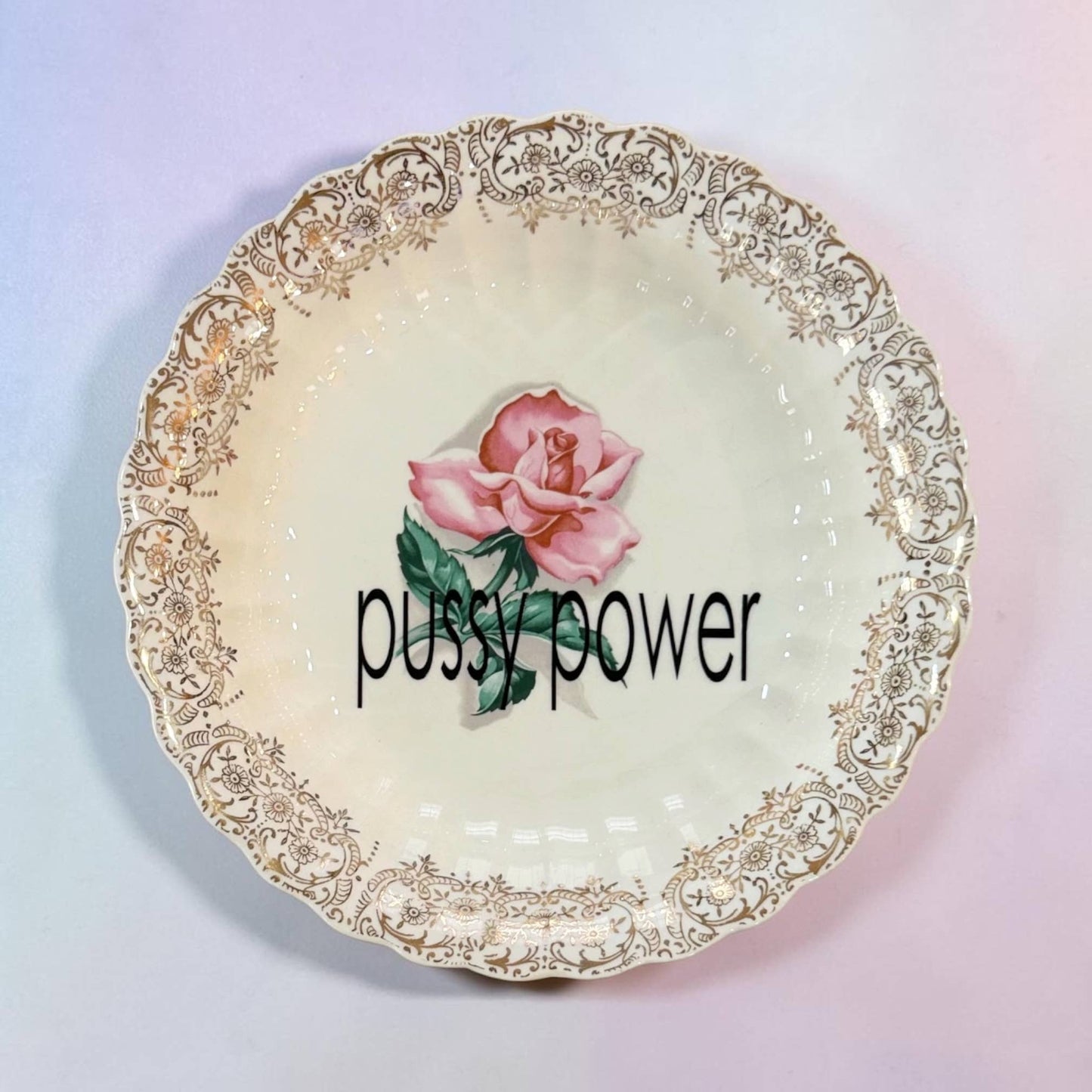 Pussy Power Vintage Plate