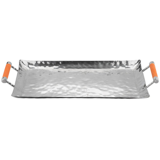 18" x 10" Hand Forged Stainless Steel Shagreen Tray