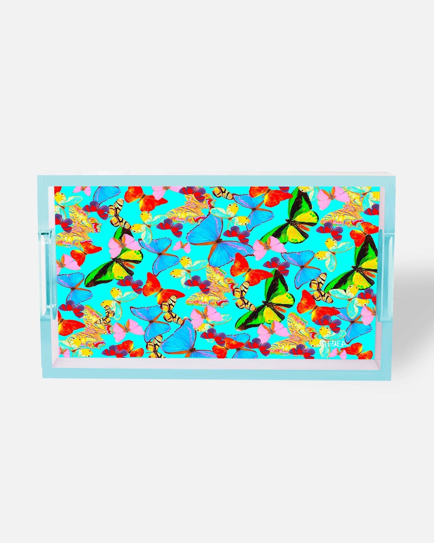 Echoes of Tiffany Blue Butterfly Tray