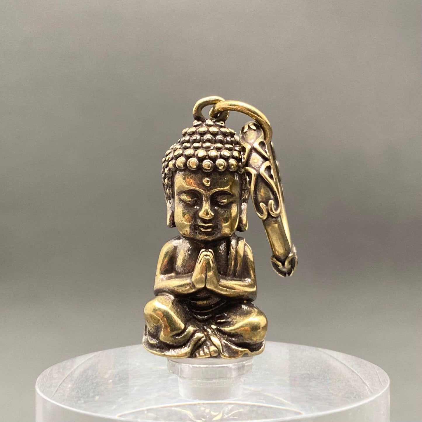 Brass Buddha Statue Keychain Pendant