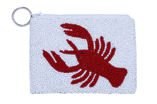 Hampton Lobster coin Purse - White/Op Red/Black