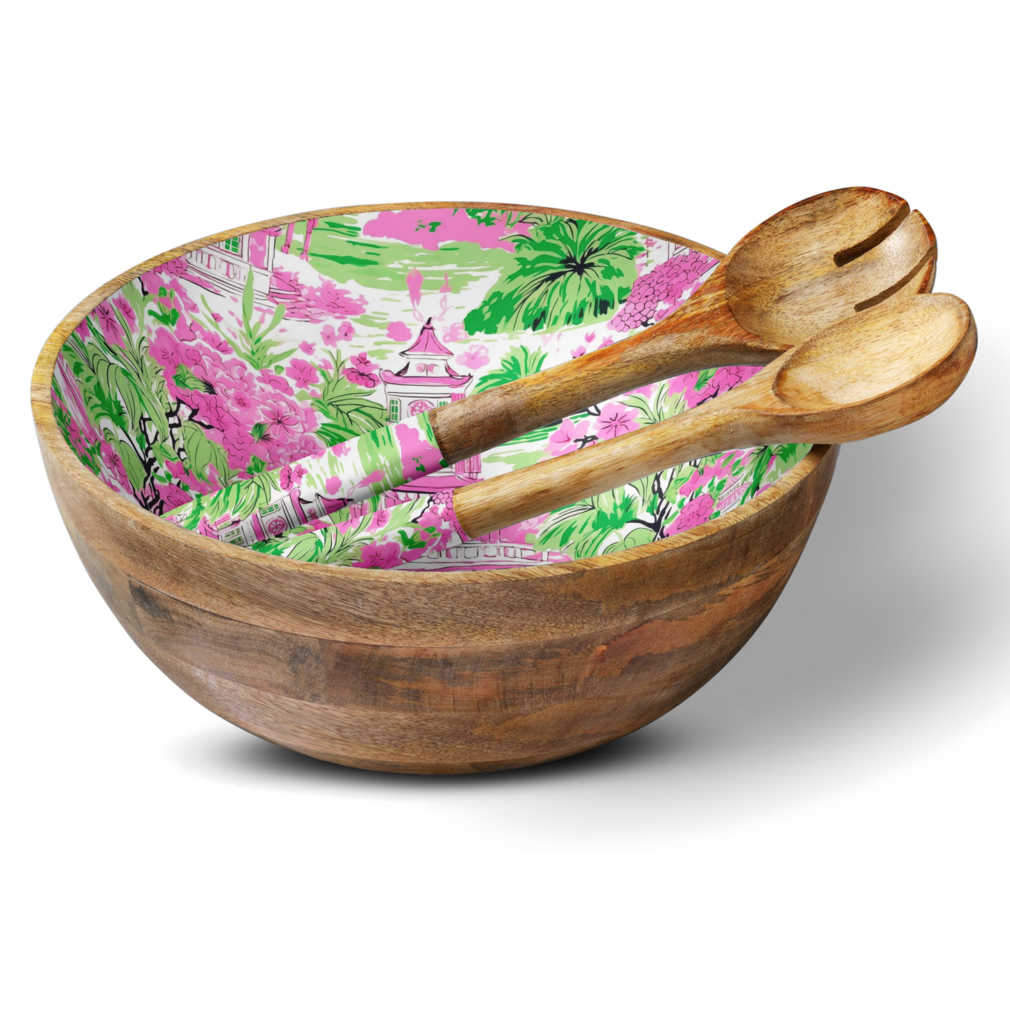 Pink & Green Chino12" Decorative Bowl
