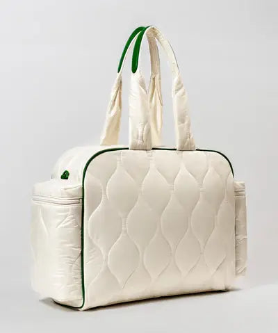 Tennis Quilted Duffel in Ivory