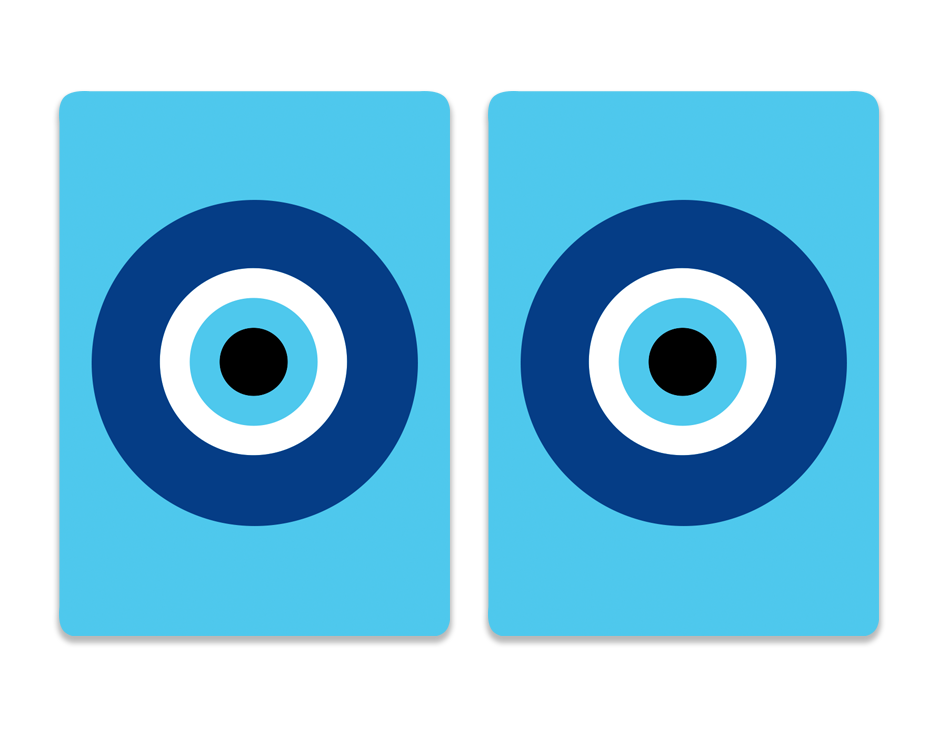 Cards-plastic playing cards 2 decks together Evil Eye design