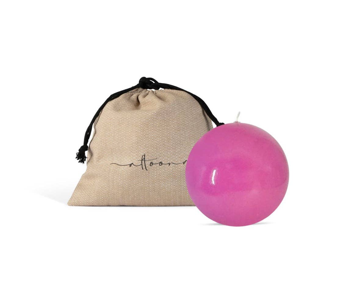 Hand Painted High Gloss Candle Sphere: 4, 5 or 6 inch (Shades of Pink/Red)