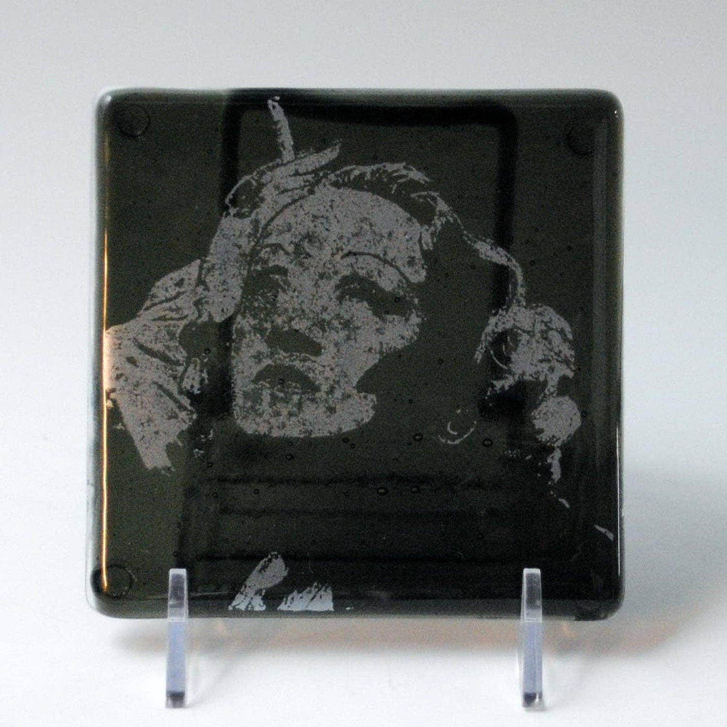 Marlene Dietrich Fused Glass 4" Single Coaster