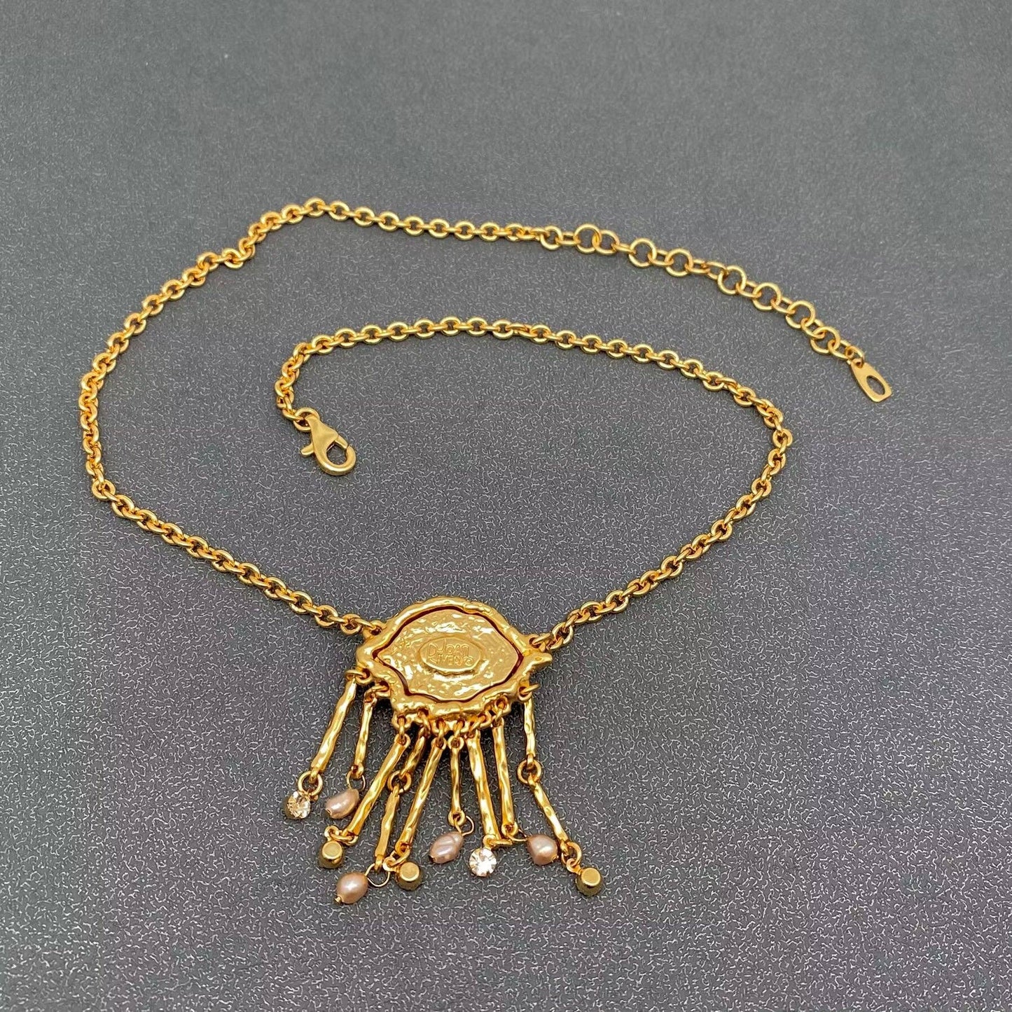 Vintage 18K Gold Plated Evil Eye Charm Necklace