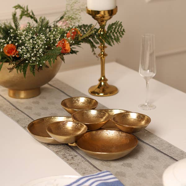 Gold Cluster 7 Bowls Tray