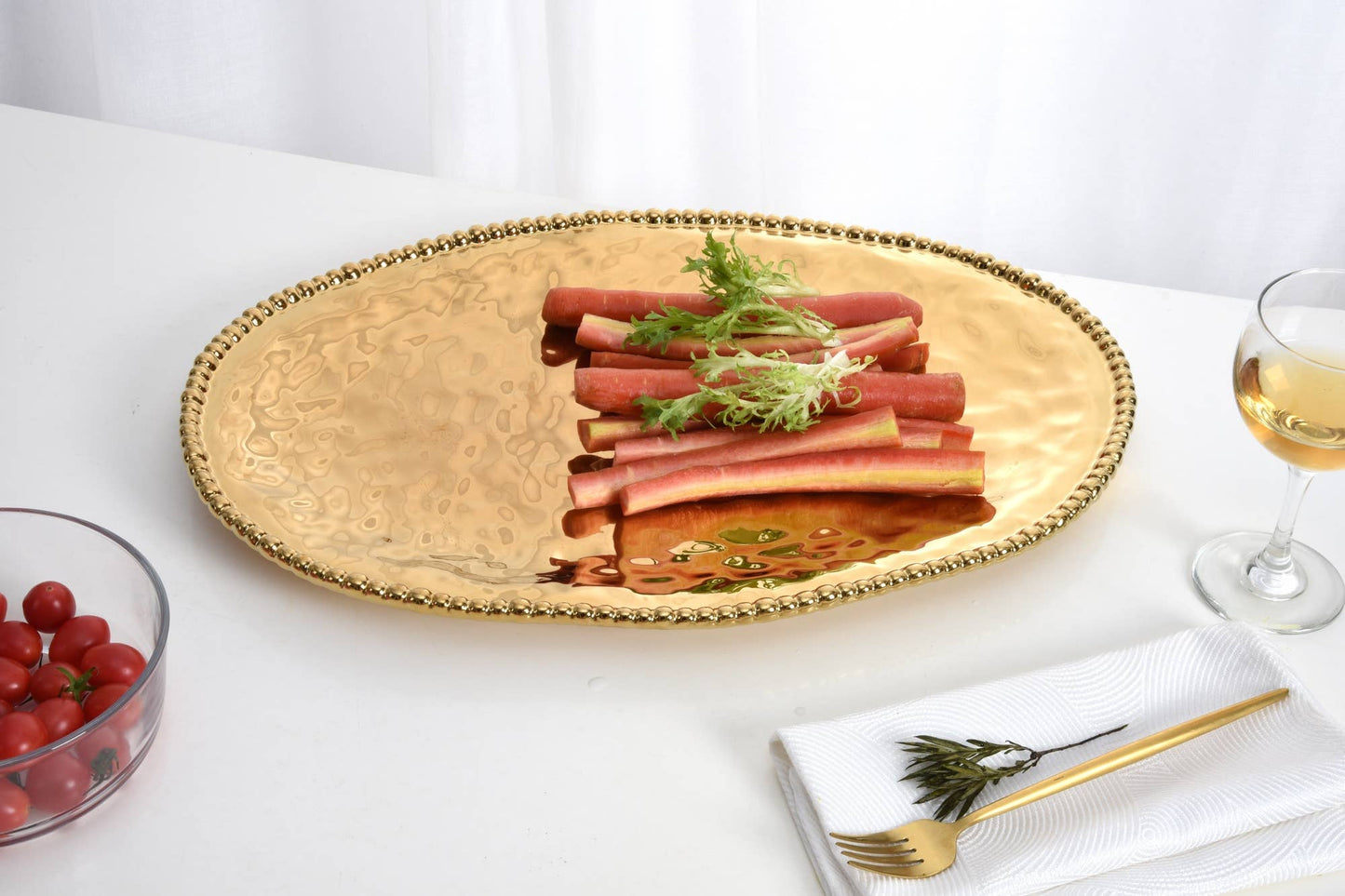 Large Gold Porcelain Oval Platter