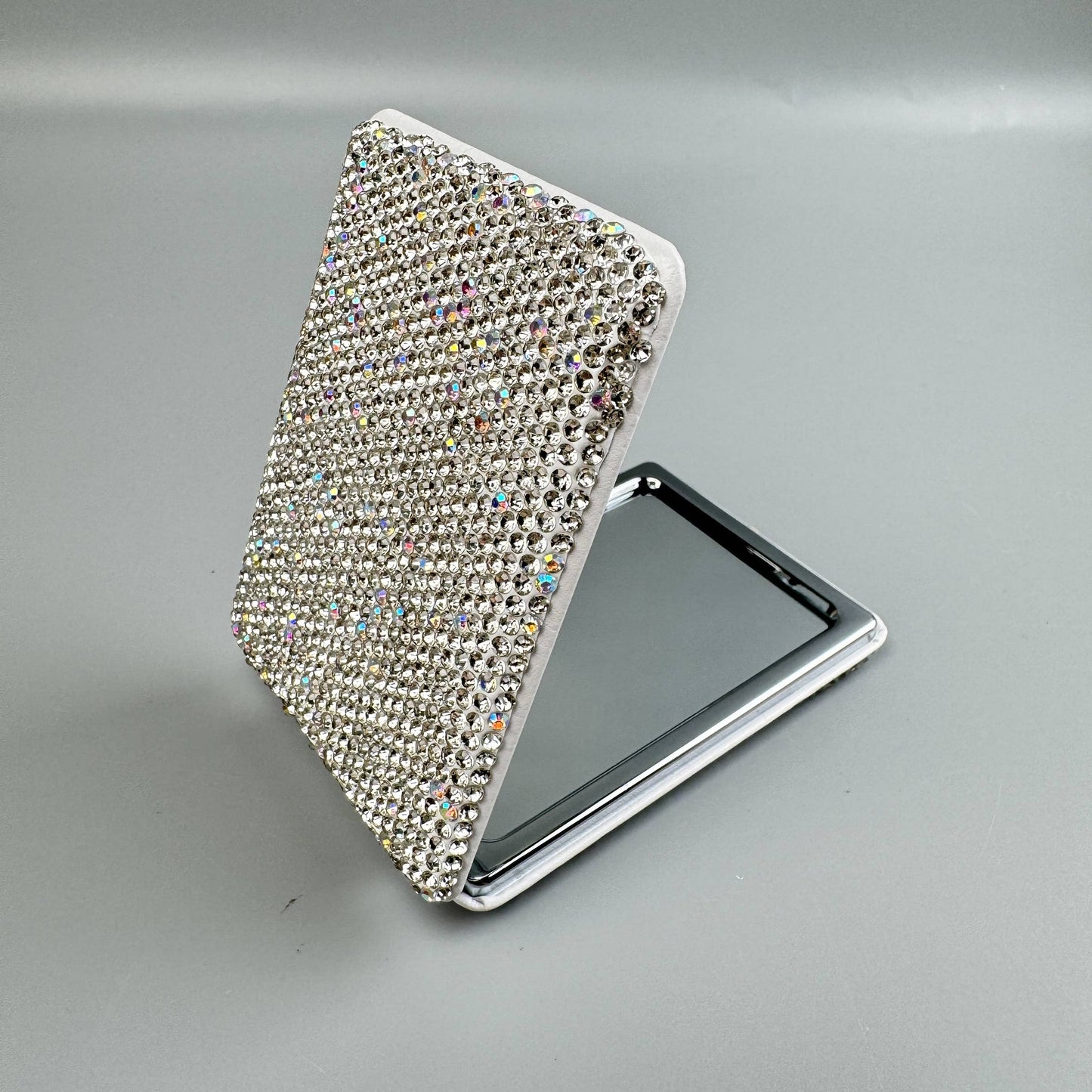 Square Rhinestone Folding Makeup Mirror