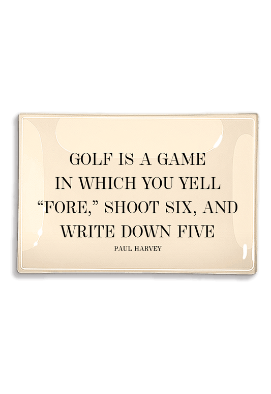 Golf Is A Game Decoupage Glass Tray