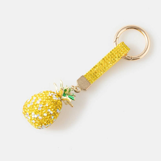 Intricate Pave Pineapple Bag Charm/key chain
