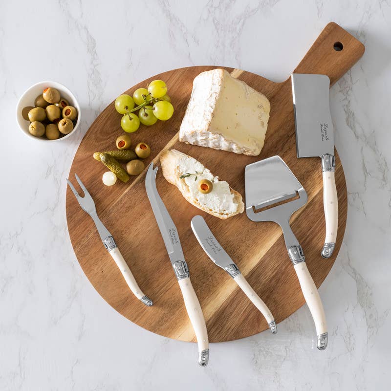 5-Piece French Cheese Knife & Slicer Set -  Faux Ivory Handle