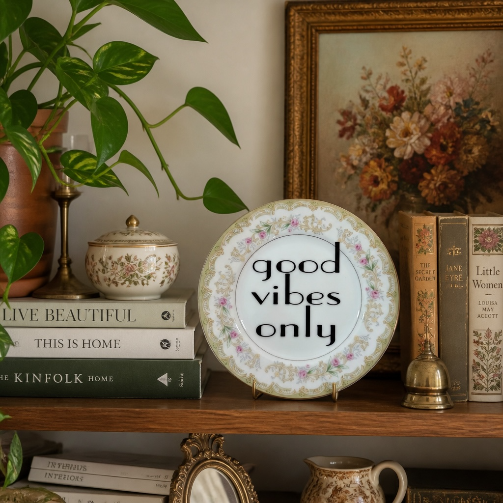 good vibes only Vintage Plate