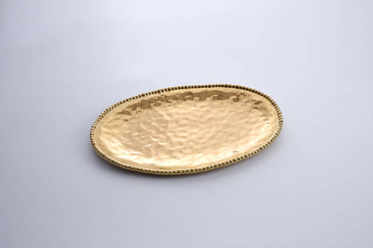 Large Gold Porcelain Oval Platter