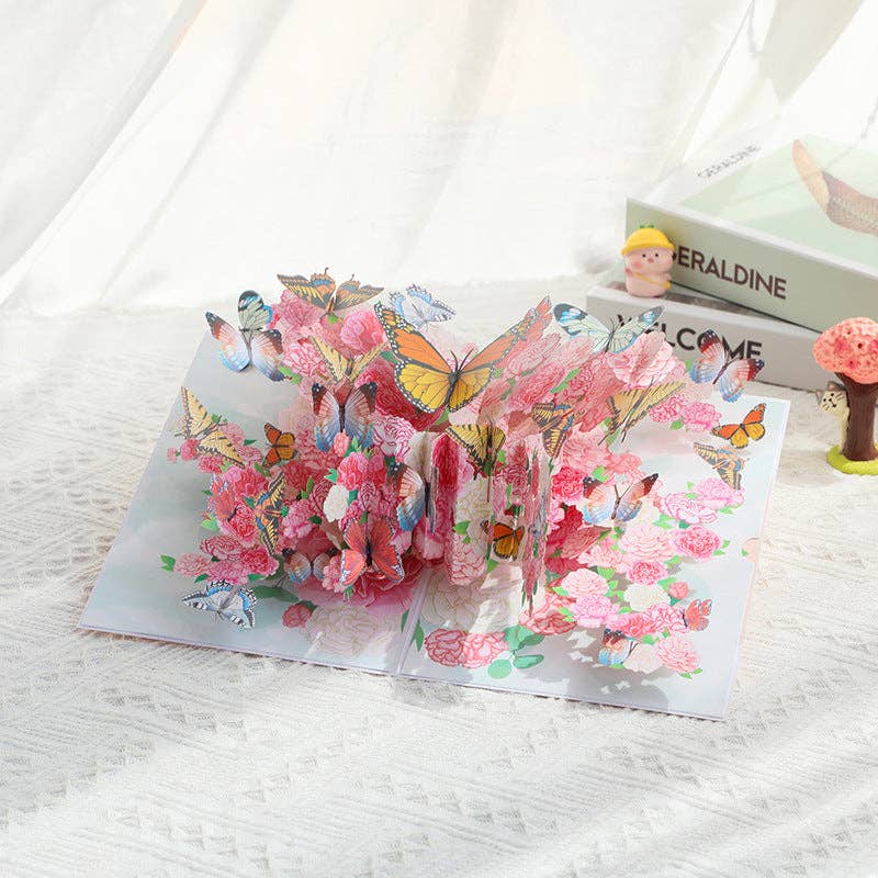 Flower Butterfly Greeting Card Romantic Gift