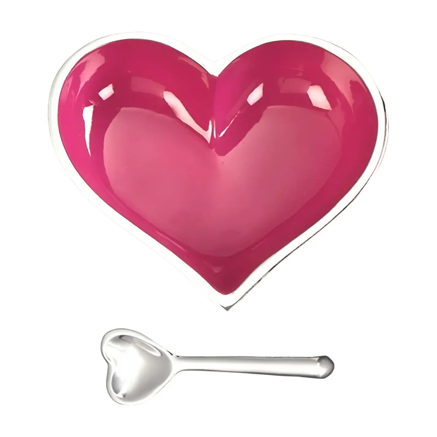 Happy Sparkly Pink Heart with Heart Spoon - Thumbnail 2