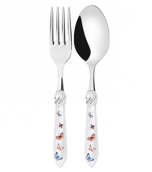 Butterflies 2 Piece Serving Set White
