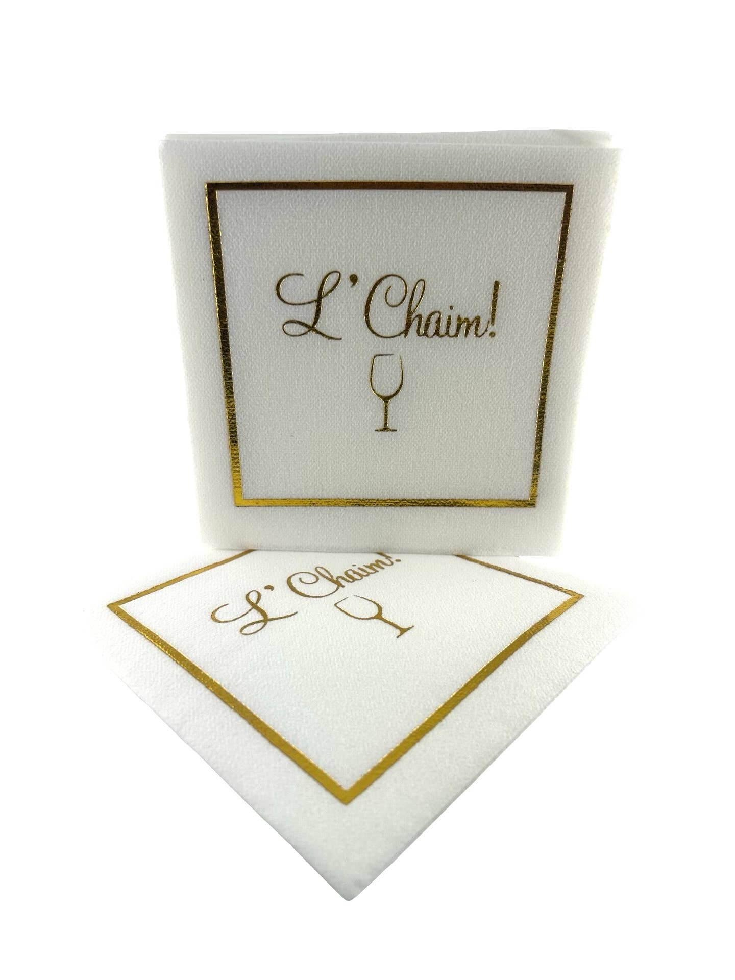 Linen-Feel Cocktail Napkins, L'Chaim