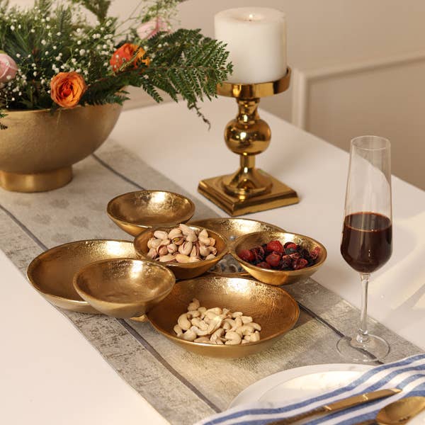 Gold Cluster 7 Bowls Tray