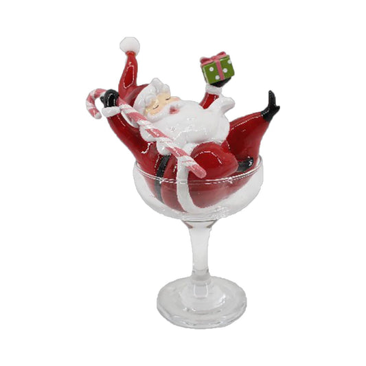Retro Santa in Martini Glass