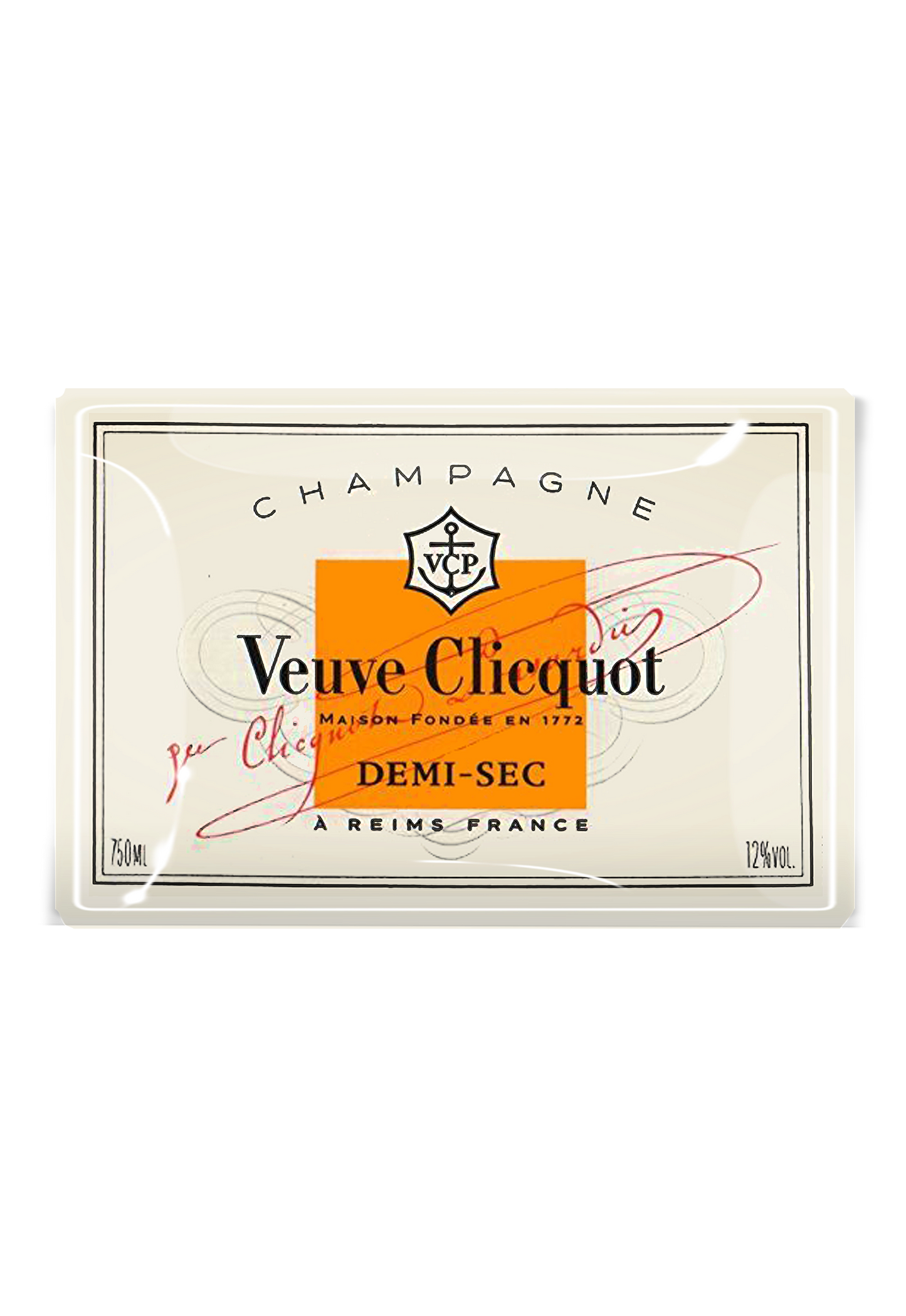 Vintage Veuve Clicquot Demi-Sec Decoupage Glass Tray