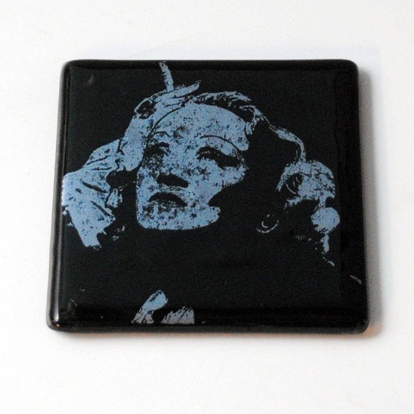 Marlene Dietrich Fused Glass 4" Single Coaster