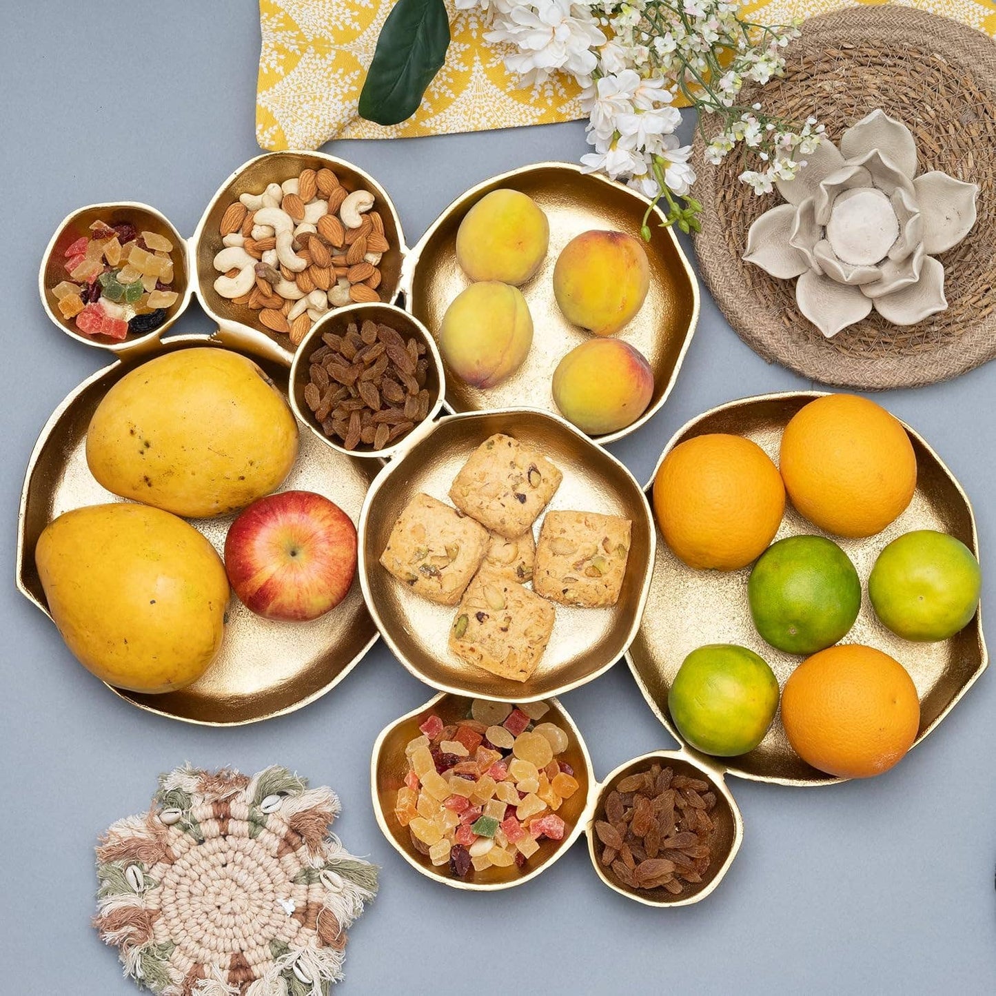 Cluster Decorative Bowls, Bright Gold Brass - Decoration