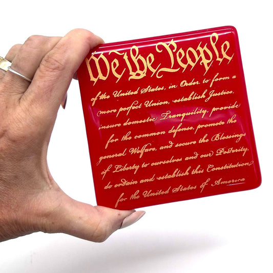 We The People Handmade 4" Handmade Fused Glass Coaster