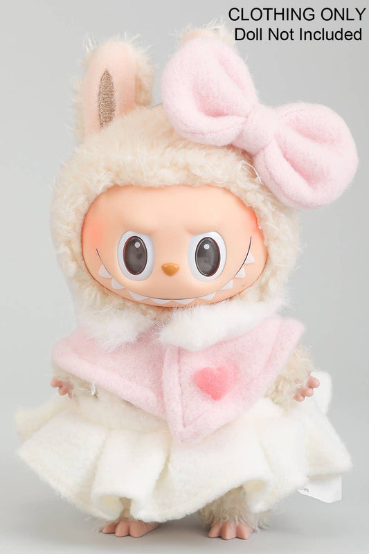 FURRY VEST AND SKIRT LABUBU OUTFIT WITH BOW