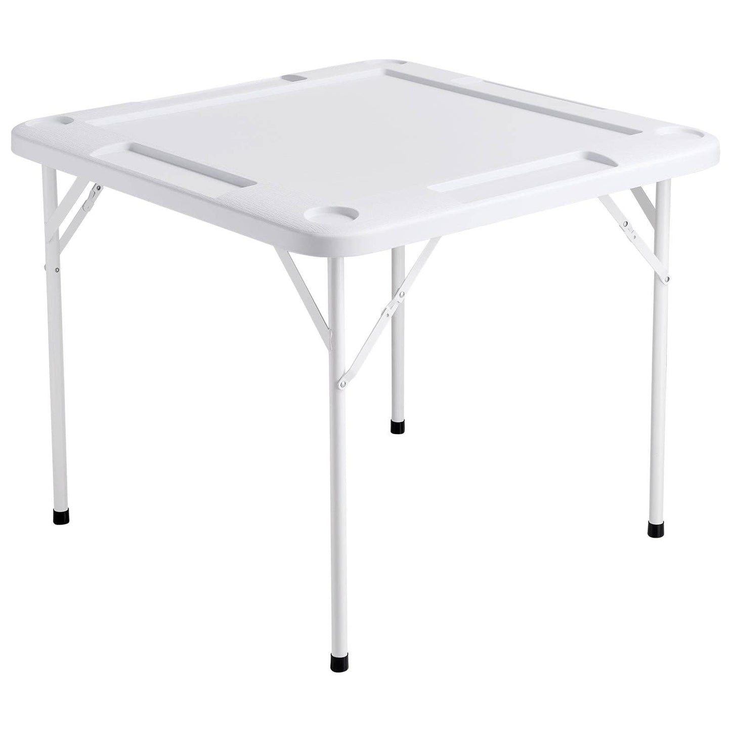 4 Player Folding Game Table with Cup Holders and Chip Tray