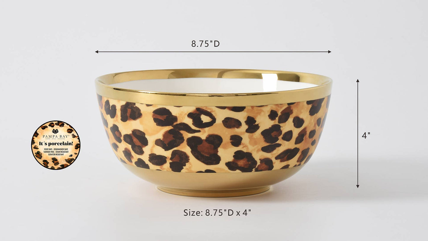 Porcelain Leopard Medium Bowl