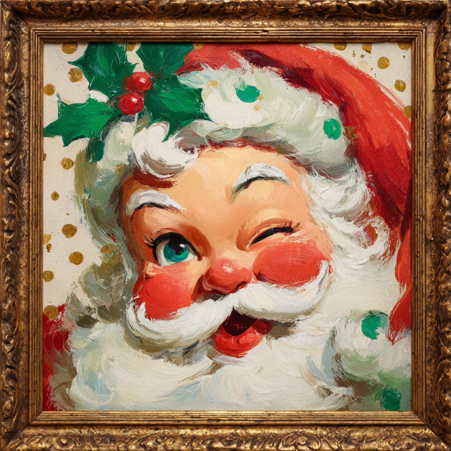 10" x 10" Framed Retro Santa Sign