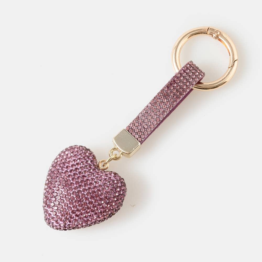 Pave Heart And Bag Charm