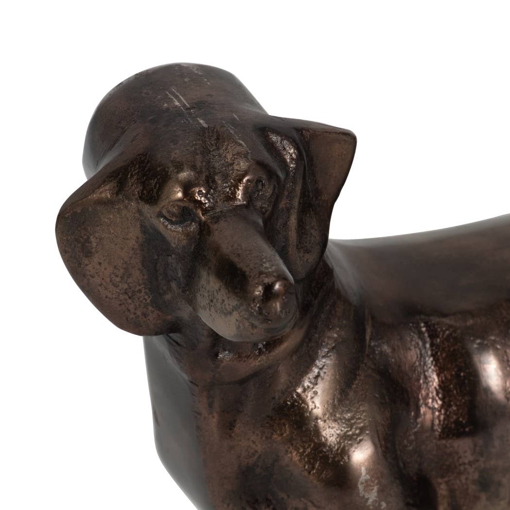 Decorative Figurine - Bronze Metal Dachsund Dog