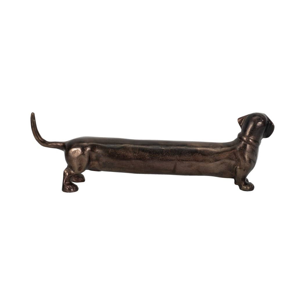 Decorative Figurine - Bronze Metal Dachsund Dog