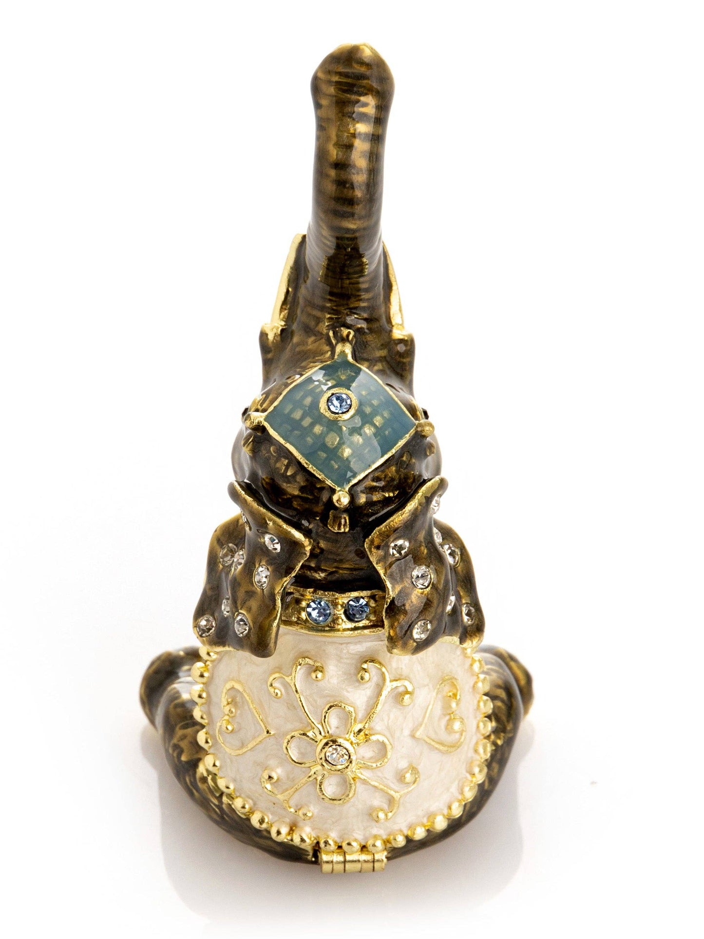 Elephant Brown and Gold Trinket Box