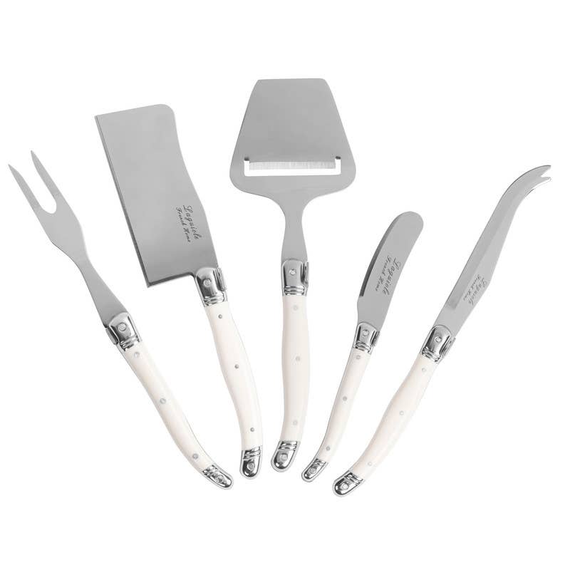5-Piece French Cheese Knife & Slicer Set -  Faux Ivory Handle